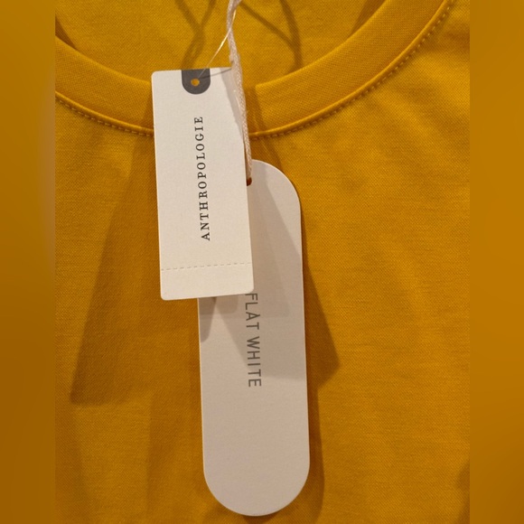 Flat White Anthropologie Marigold Ruffle sleeve top size S NWT - Picture 4 of 12
